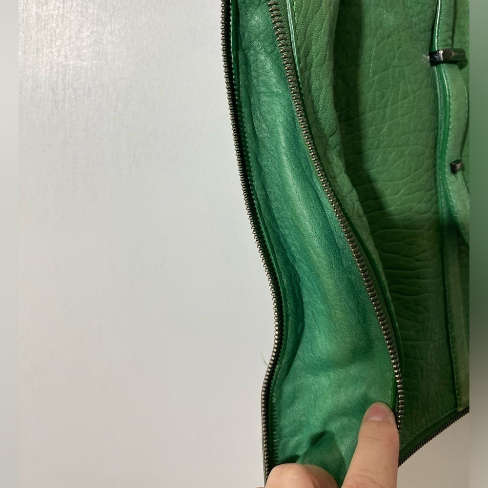 Leifsdottir green leather purse soft expandable sides and bottom   #PU - Picture 10 of 15